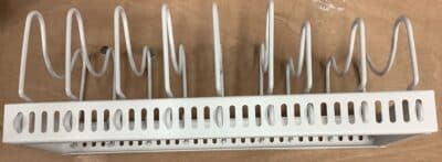 Brightroom metal lid and pan organizer in white for kitchen storage