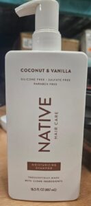 Native Hair Coconut and Vanilla Moisturizing Shampoo 487mL