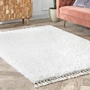 nuLOOM Casual Plush Shag Neva Ivory Indoor Area Rug