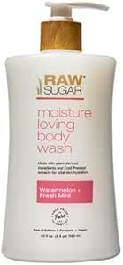 Raw Sugar Moisture Loving Body Wash Watermelon + Fresh Mint 40 fl oz