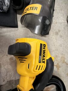 DEWALT cordless handheld vacuum with HEPA filter in black and yellow