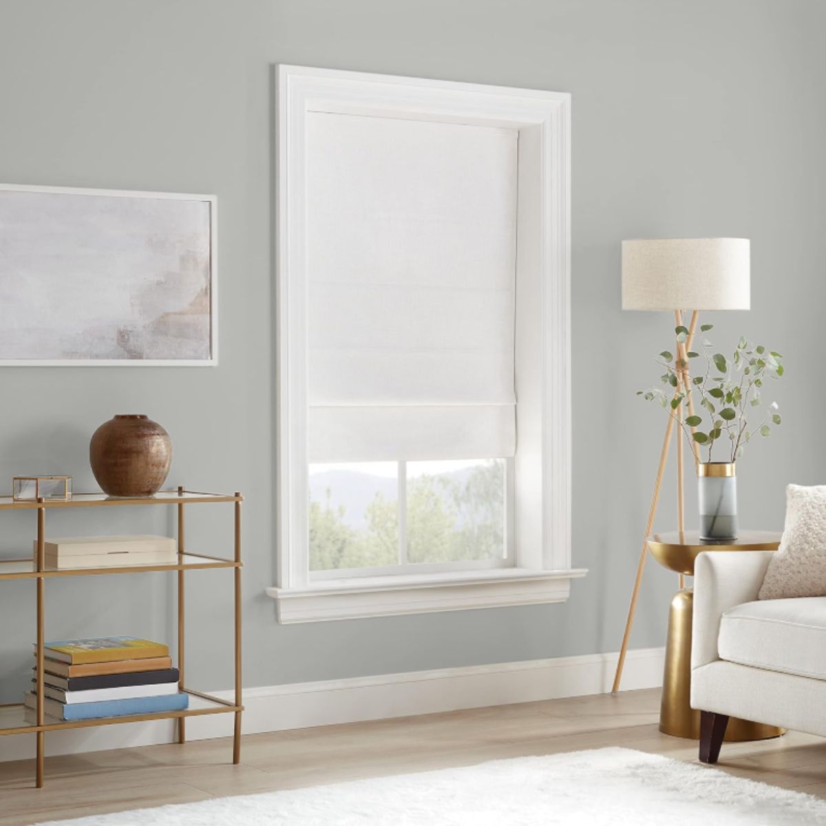 Noise Reducing Blackout Roman Shade - ECLIPSE White ECLIPSE noise reducing blackout roman shade in white