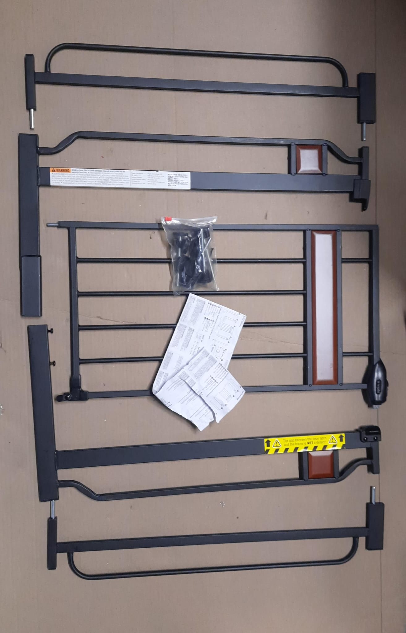 Regalo extra wide walk thru baby gate with décor hardwood and extension kits