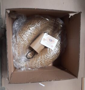 DEC LUCE farmhouse pendant light with bird nest bamboo wicker shade