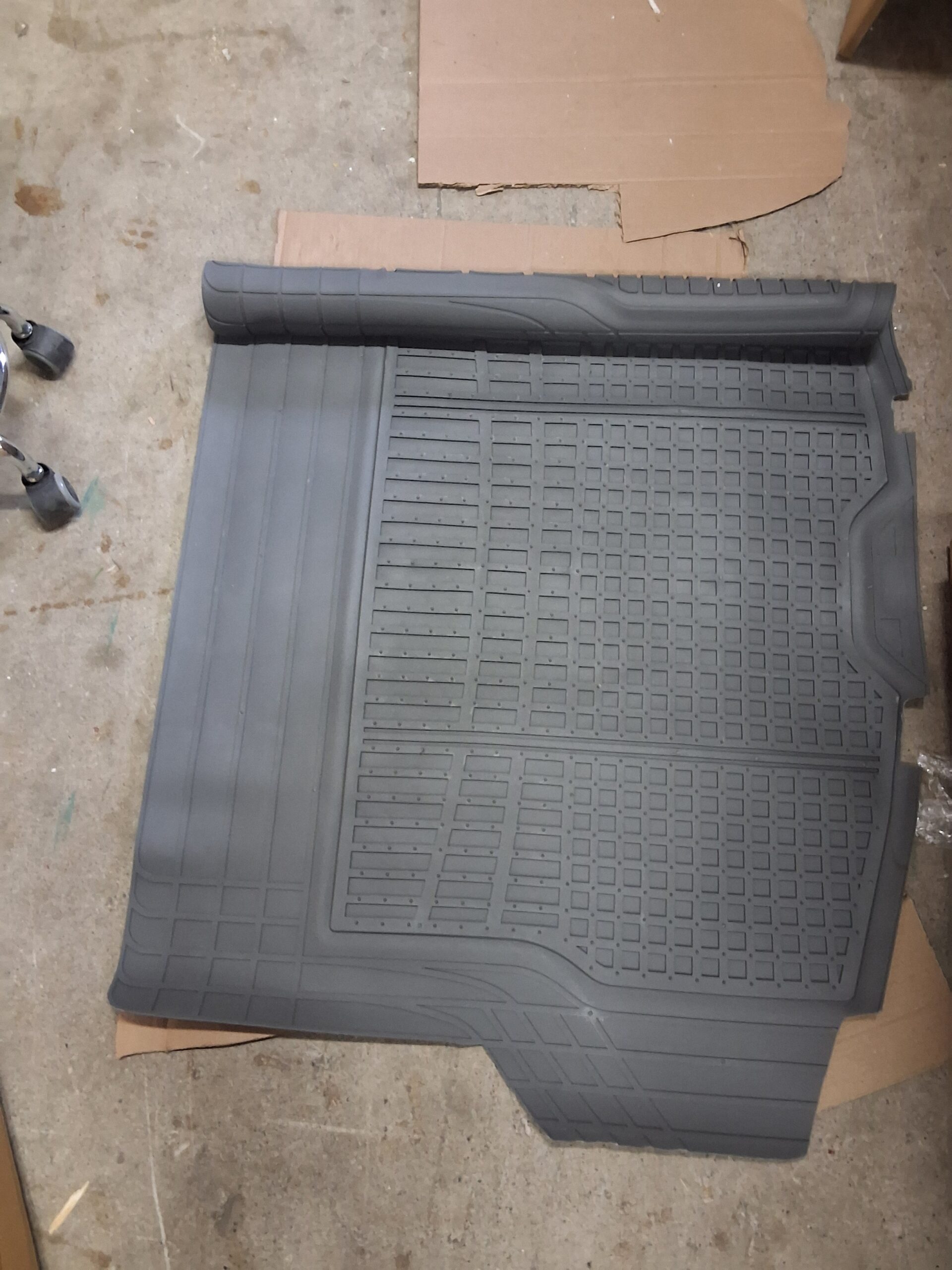 Motor Trend rear cargo mat in grey for SUV trunk protection