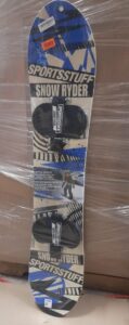 SportsStuff beginners snowboard in blue with hardwood construction and easy adjustment