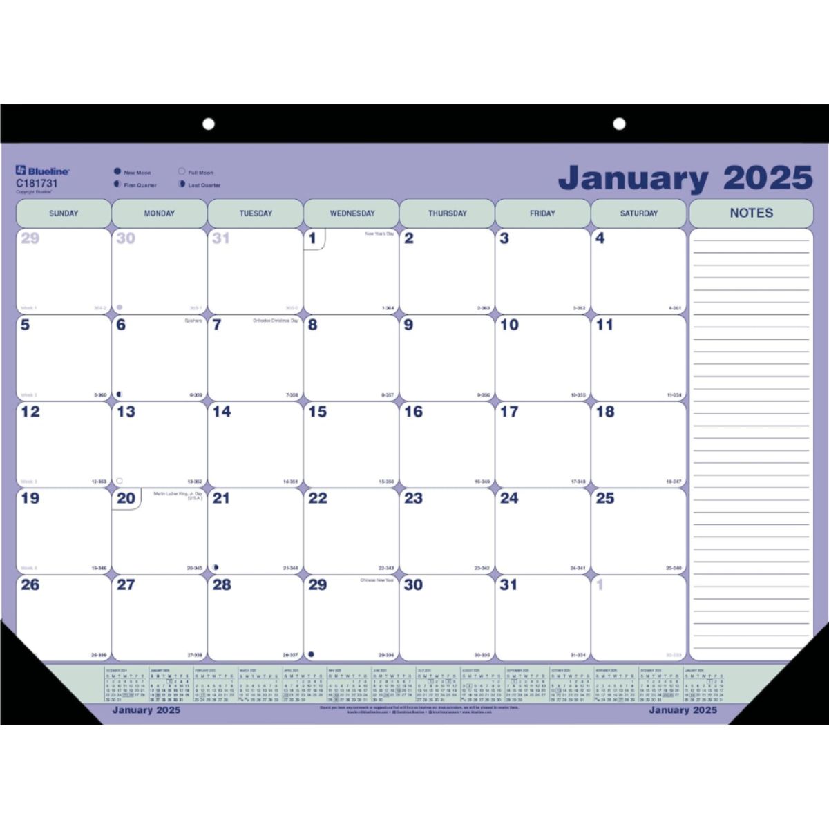 Monthly Desk Pad Calendar - Blueline 2025 Blueline monthly desk pad calendar in 2025 edition for easy scheduling