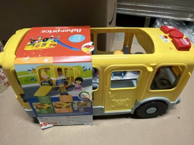 Fisher-Price toddler learning toy big yellow bus musical pull-along vehicle for kids