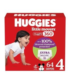 Huggies baby diapers size 4 with 360 degree waistband in packaging