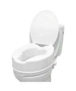 PEPE raised toilet seat in white with 6 inch height and lid