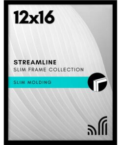 Americanflat 12x16 picture frame with polished plexiglass in black finish