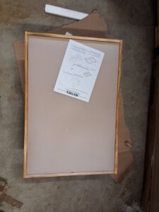 Tektalk puzzle table with adjustable LED light and folding legs in natural wood