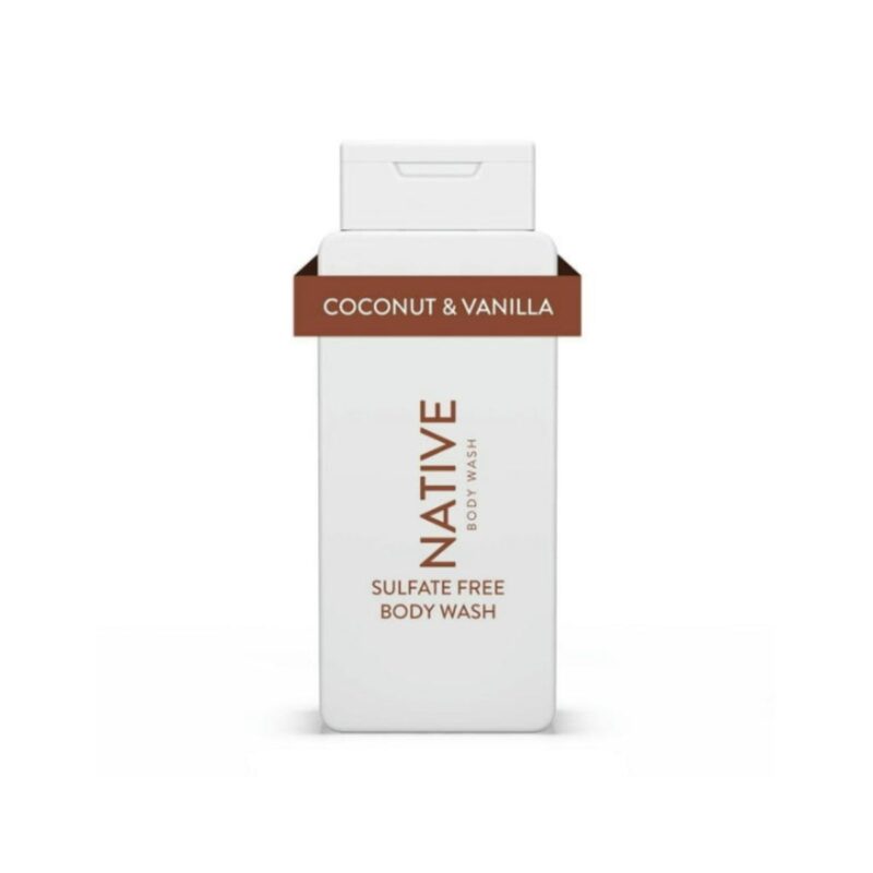 Native natural body wash in coconut vanilla scent with hydrating formula