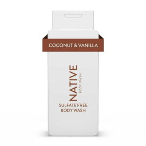 Native natural body wash in coconut vanilla scent with hydrating formula