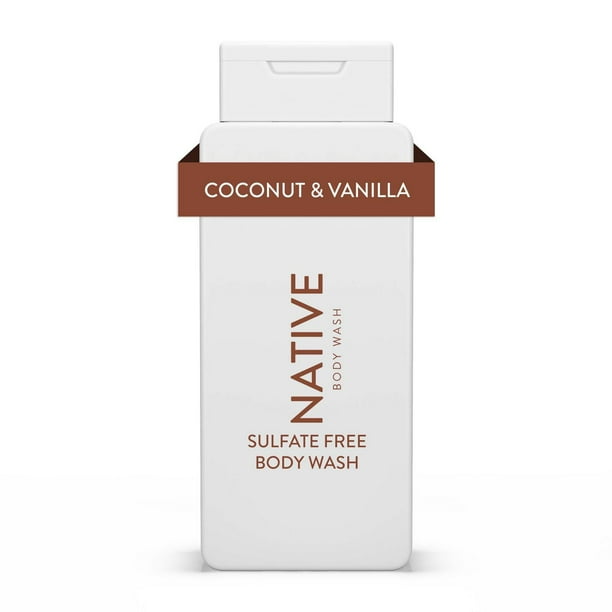 Native natural body wash in coconut vanilla scent with hydrating formula