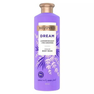Beloved vegan body wash with lavender bouquet scent