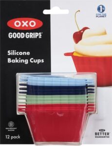 Oxo silicone baking cups in assorted colours with tabs