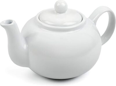 Rsvp stoneware teapot in white with classic design