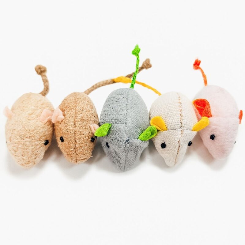 Shudyear cat mouse toys in 5-piece set with catnip attractant