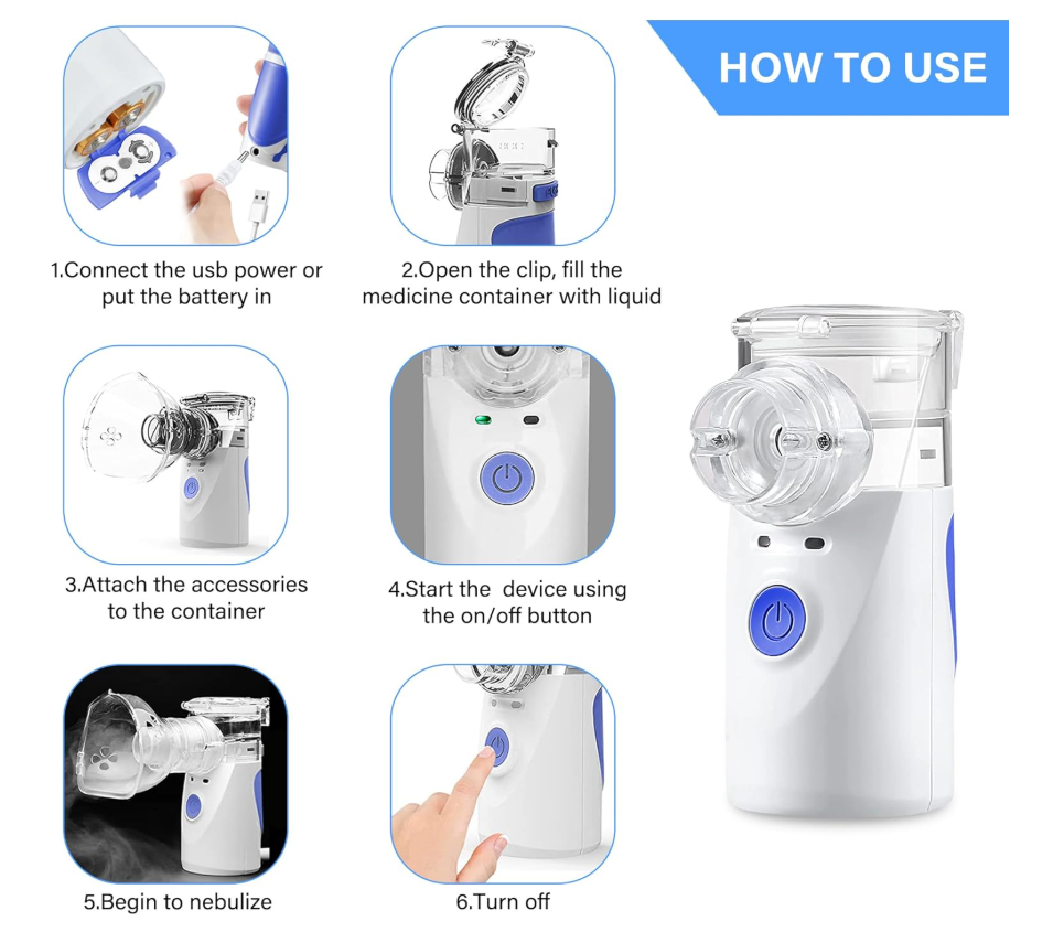 Mesh mesh nebulizer handheld inhaler machine in compact white design