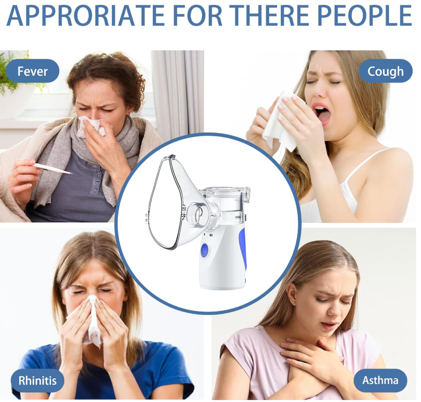 Mesh mesh nebulizer handheld inhaler machine in compact white design