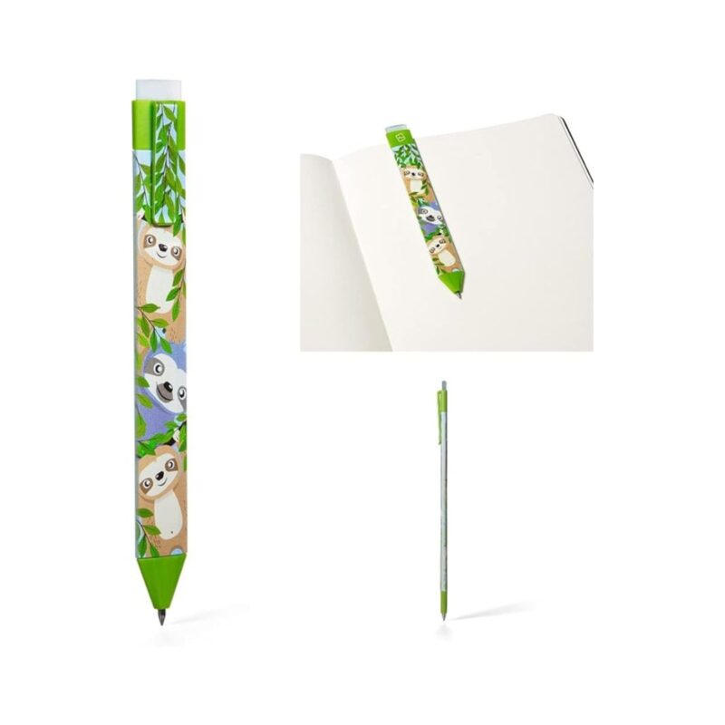 Gifts erasable ballpoint gel pen in sloth colour with bookmark design