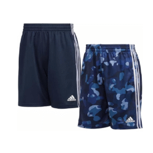 Adidas kids shorts in blue with signature 3-stripes