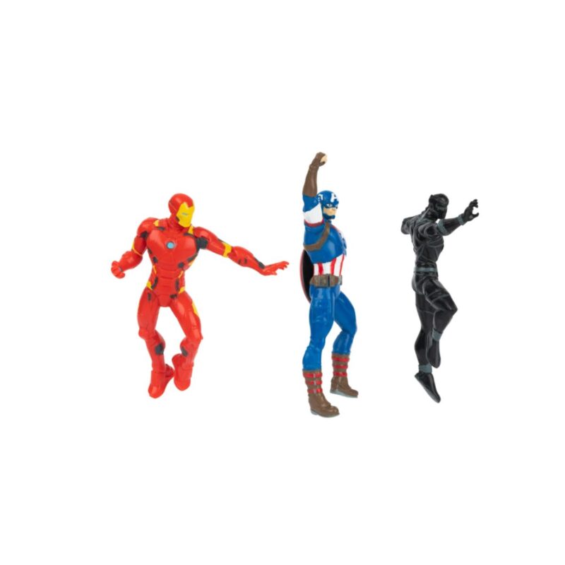 Marvel dive characters pool toy featuring Black Panther, Captain America, and Iron Man