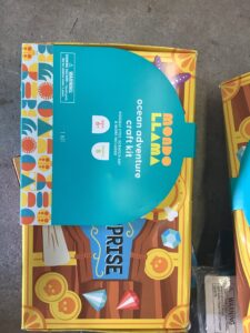 Box diy art kit with craft supplies in vibrant colours