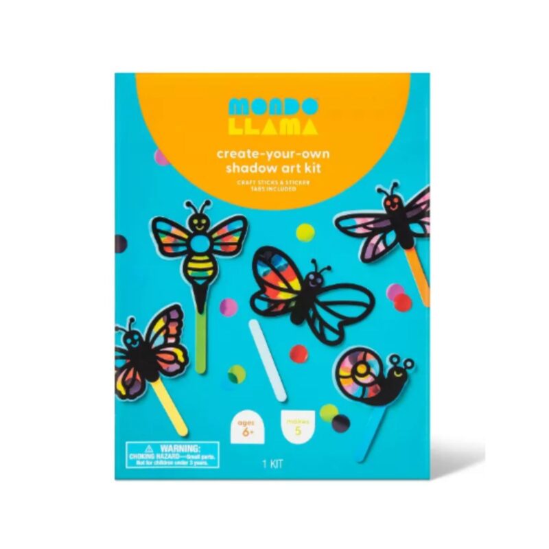 Mondo shadow art kit with butterfly design in vibrant colours