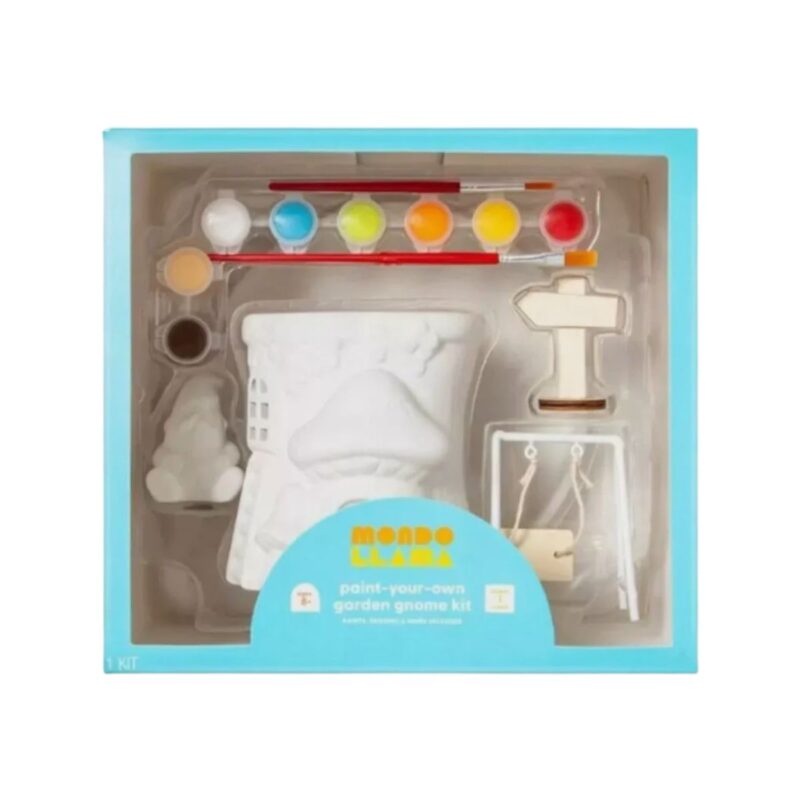 Brand paint your own ceramic gnome kit with mondo llama design