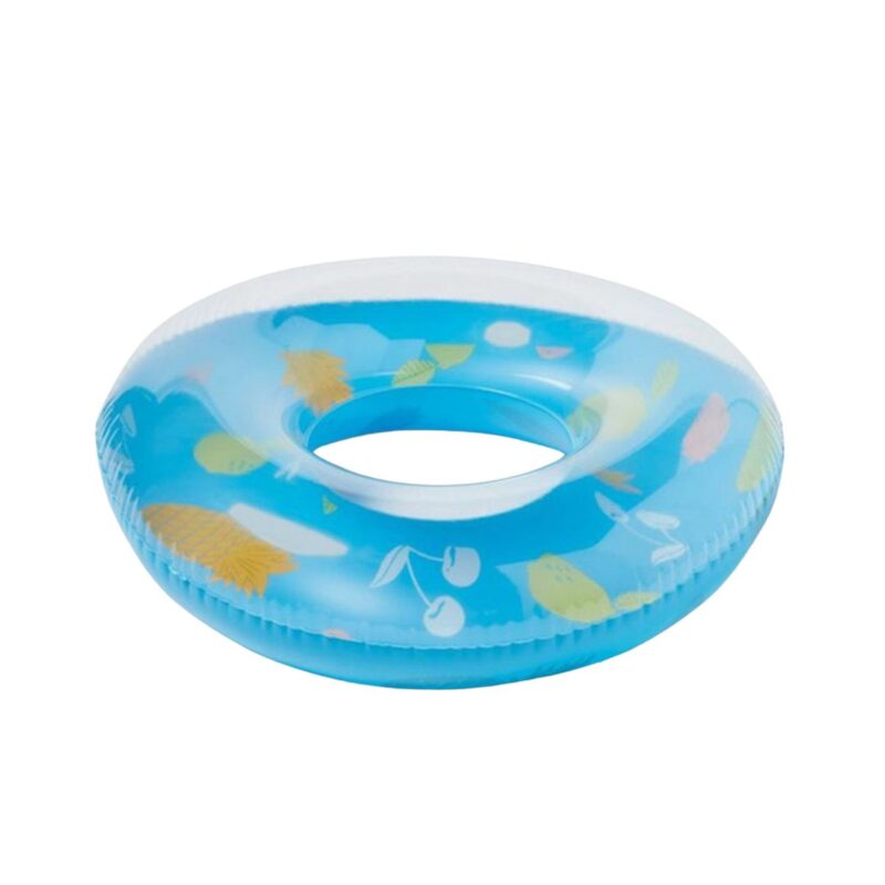 Sun Squad™ inflatable swim tube in blue and yellow fruit design