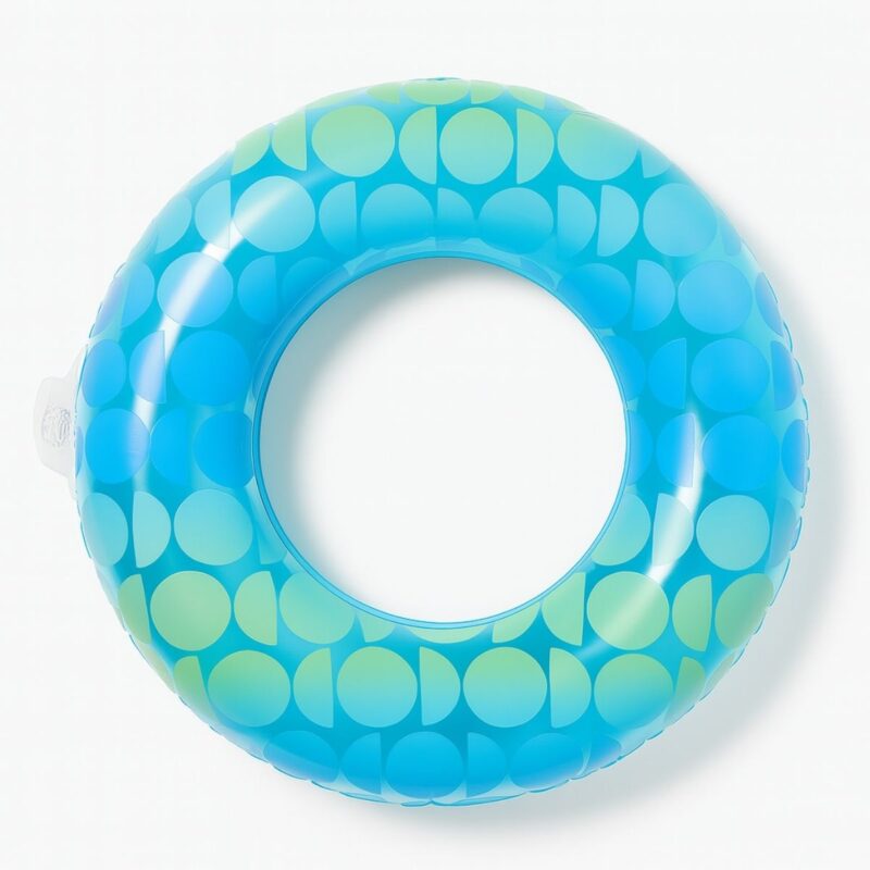 Sun Squad™ inflatable swim tube in bright blue with handles