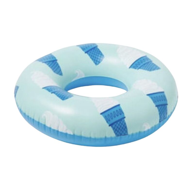 Sun Squad™ inflatable swim tube in blue ice cream cone design