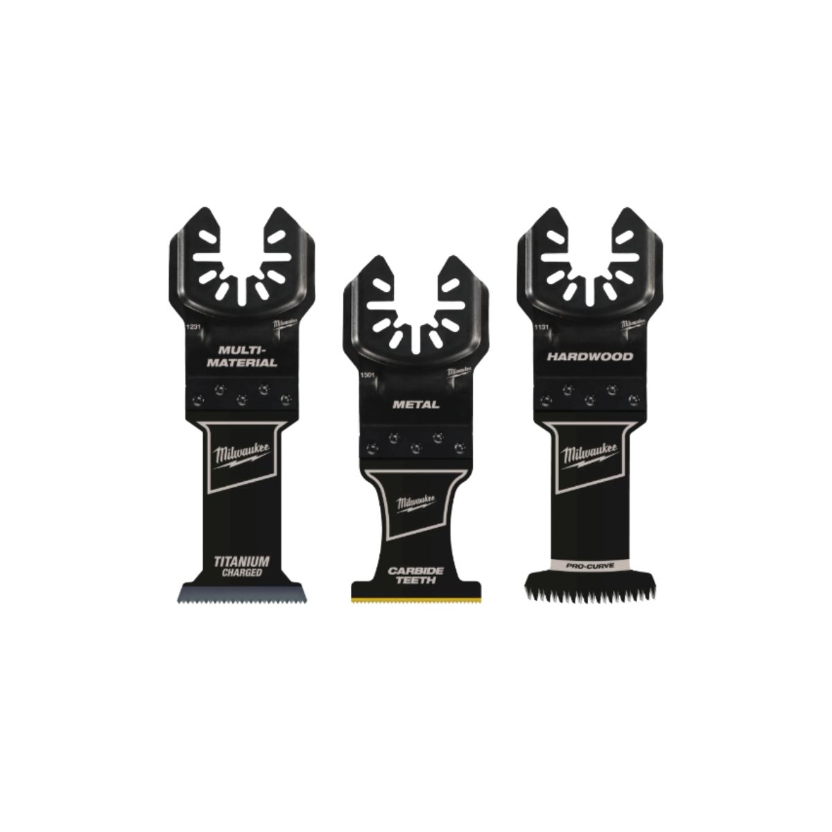 Multi-tool Blade Set - Milwaukee Universal Fit Milwaukee multi-tool blade set in professional product photography
