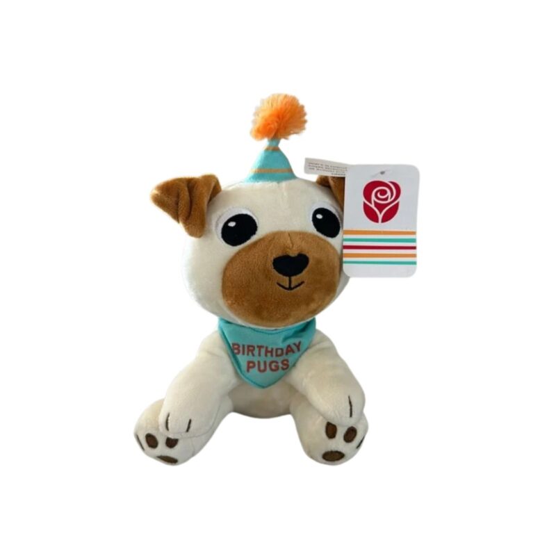 Birthday birthday pugs plush by Birthday in colorful party hats