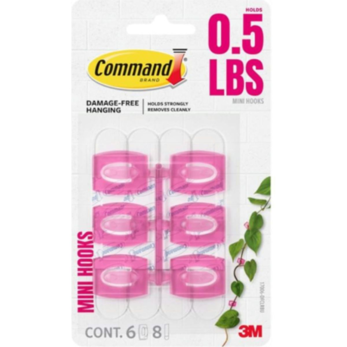 Limited Edition Mini Hooks 0.5 LB - Command Citron Command limited edition mini hooks in citron colour
