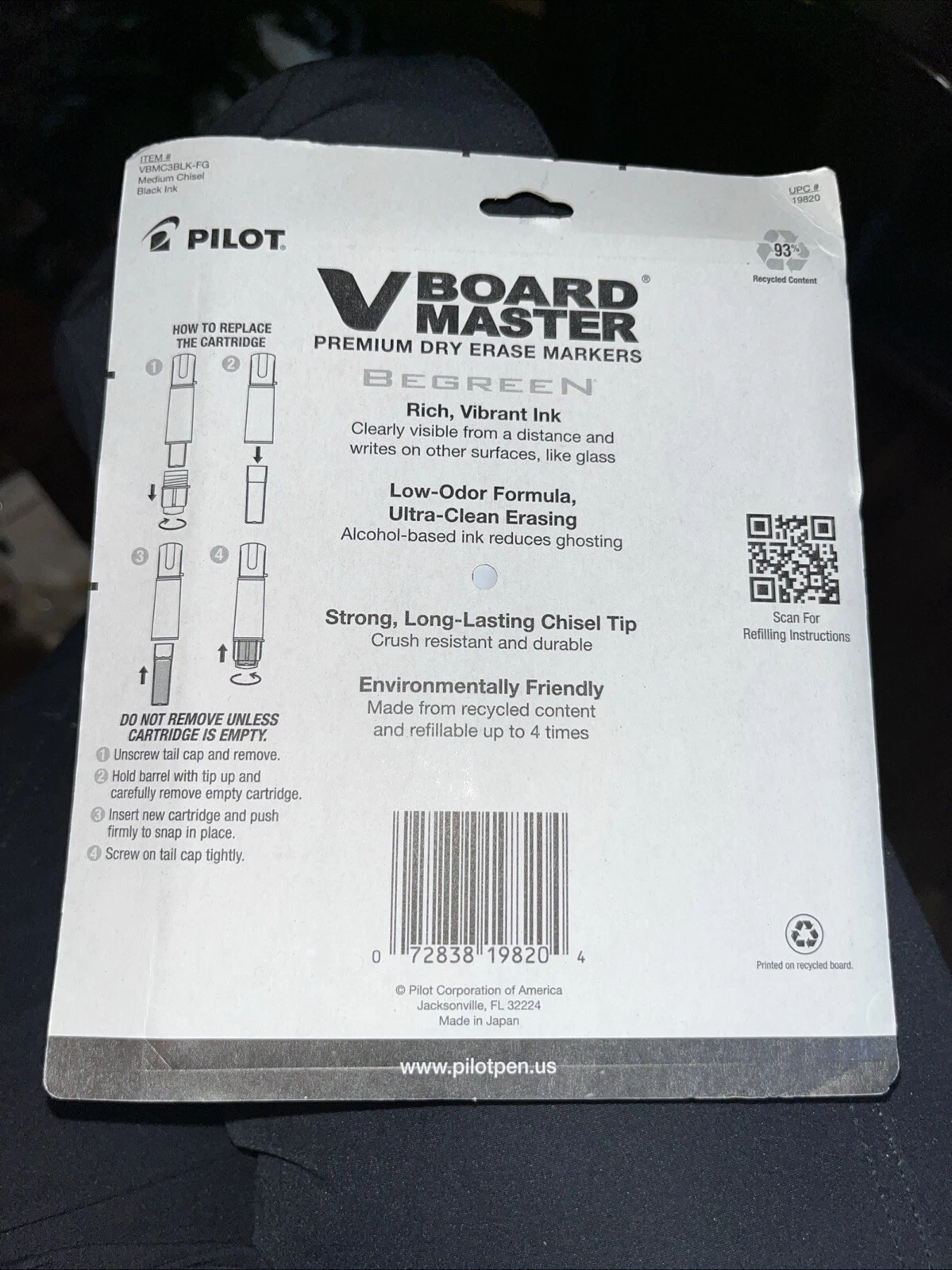 Pilot sustainable dry erase markers in assorted colours