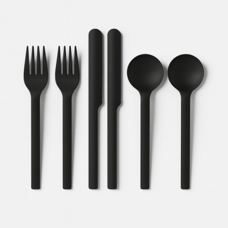Room Essentials flatware set in light black finish