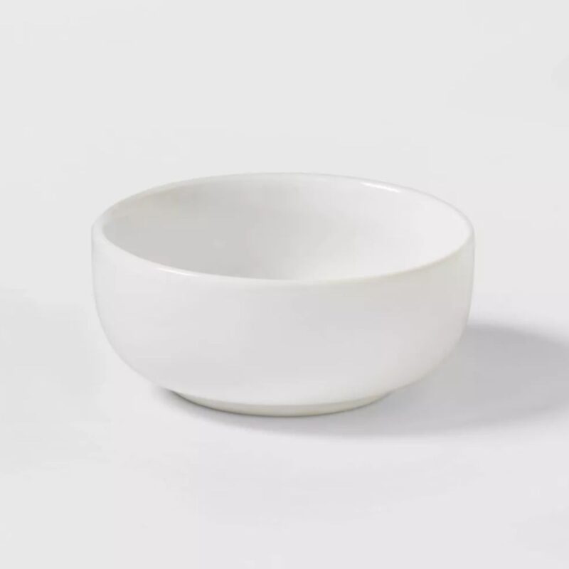Threshold™ porcelain dip bowl in white glazed finish