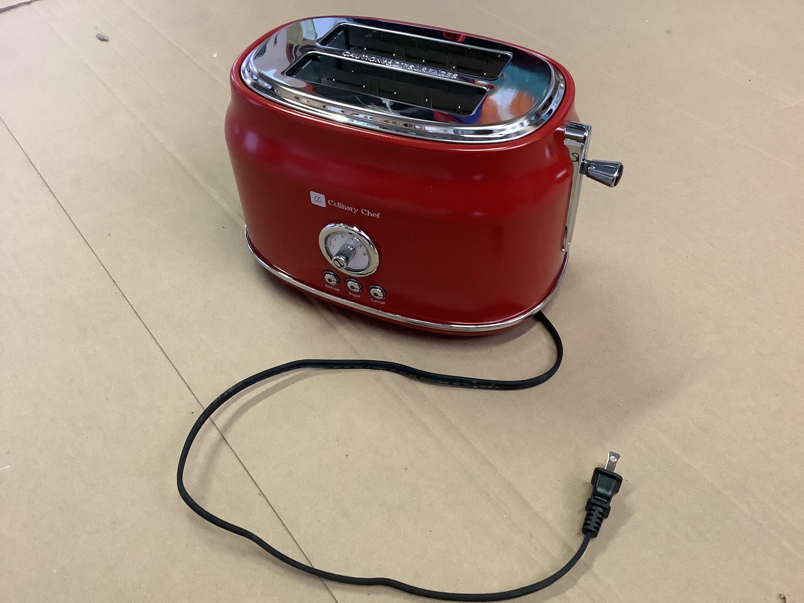 Culinary 2 slice toaster in retro red finish
