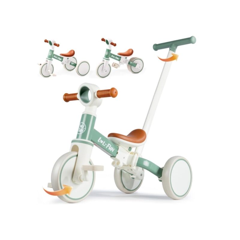 Aiwo toddler tricycle in bright vibrant design with parent push handle