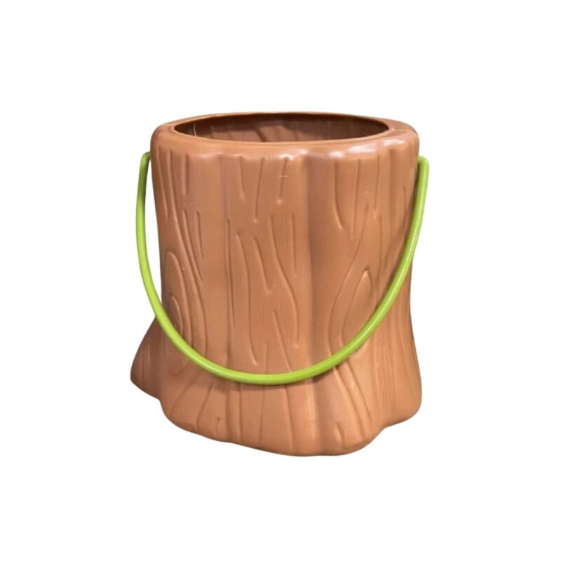 Target tree stump popcorn bucket with handle in natural wood design