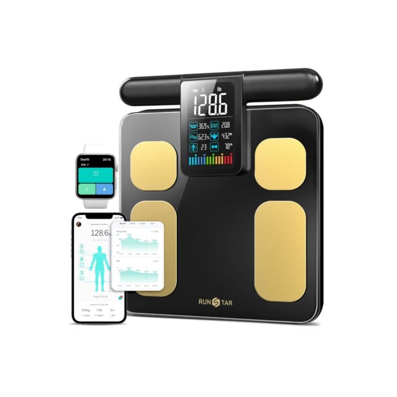 Runstar digital body fat scale with large colour display and 8 electrodes