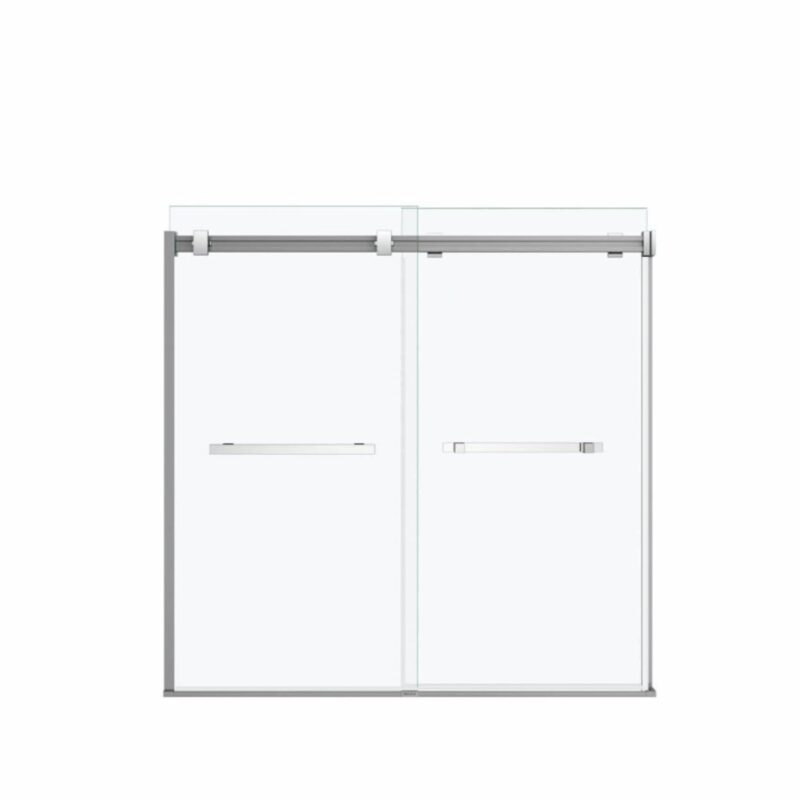 Maax frameless bypass sliding bathtub door in chrome finish