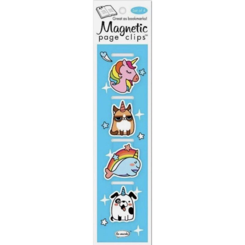 Re-marks magnetic page clips in colorful unicorn design
