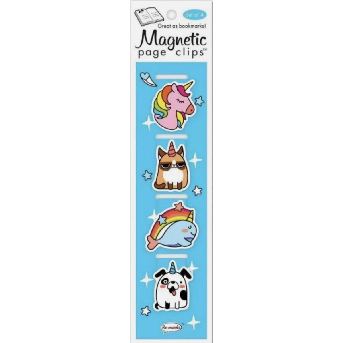 Magnetic Page Clips - Re-marks Unicorn Design Re-marks magnetic page clips in colorful unicorn design