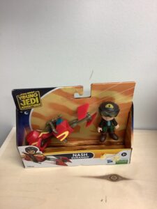 Star star wars action figure in detailed molded helmet and speeder bike