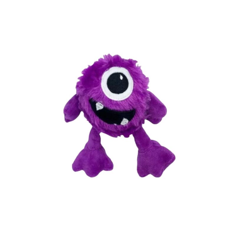 Multipet purple monster dog toy in vibrant purple plush fabric