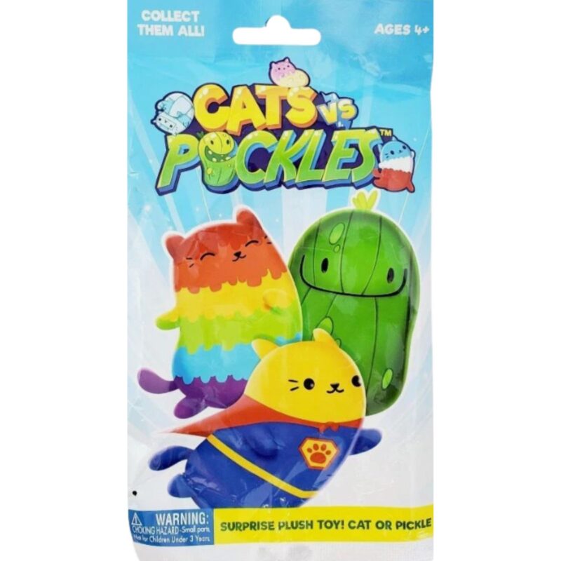 Cats plush bean toy in blue wave classic design